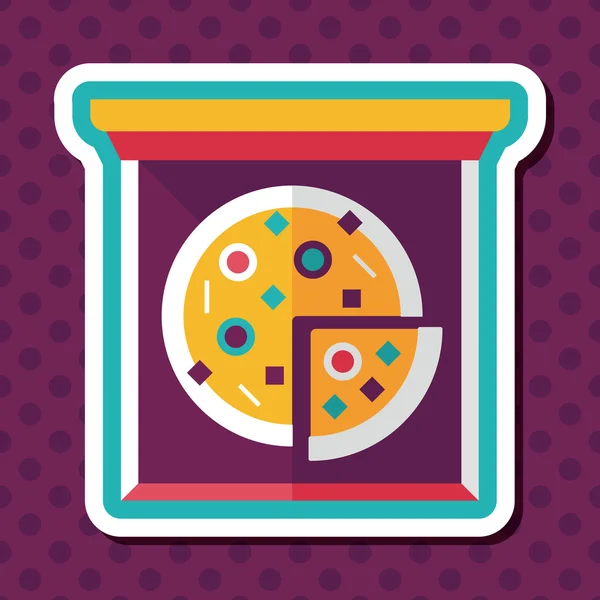 Pizza flat icon with long shadow, eps10 — стоковый вектор