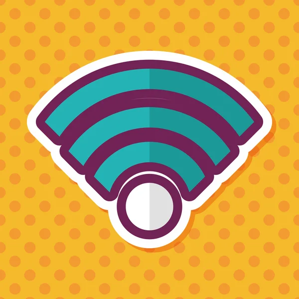 Wifi sans fil icône plate avec ombre longue — Image vectorielle