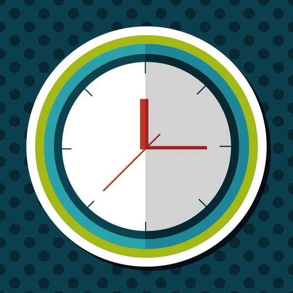 Clock flat icon with long shadow, eps10 — стоковый вектор