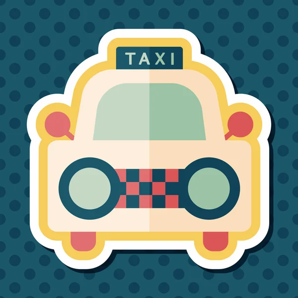 Taxi flat icon with long shadow — Stock Vector