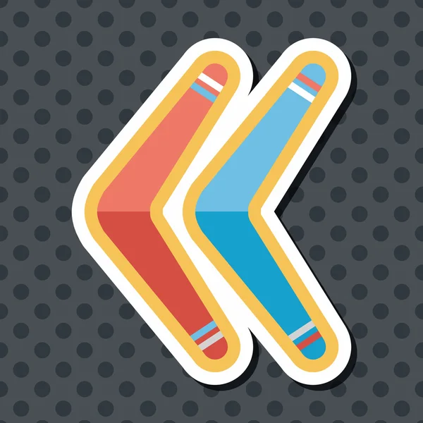 Bumerang uzun gölge düz simgesi