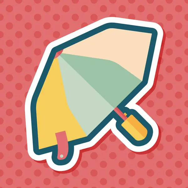 Ícone de guarda-chuva plana com sombra longa — Vetor de Stock