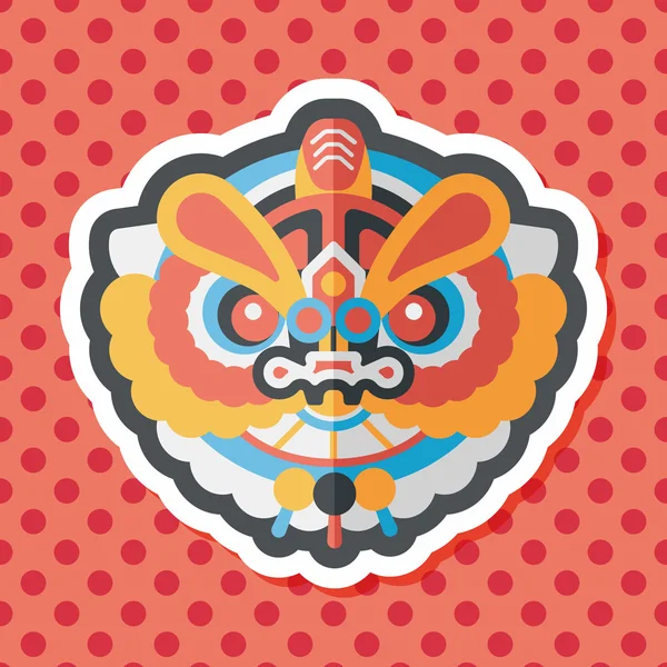 Chinese New Year flat icon with long shadow, eps10, The dragon and — стоковый вектор