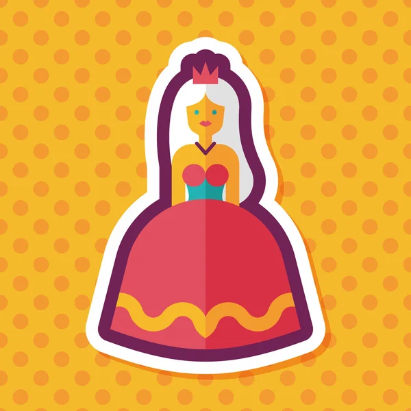 Princesa icono plano con sombra larga — Vector de stock