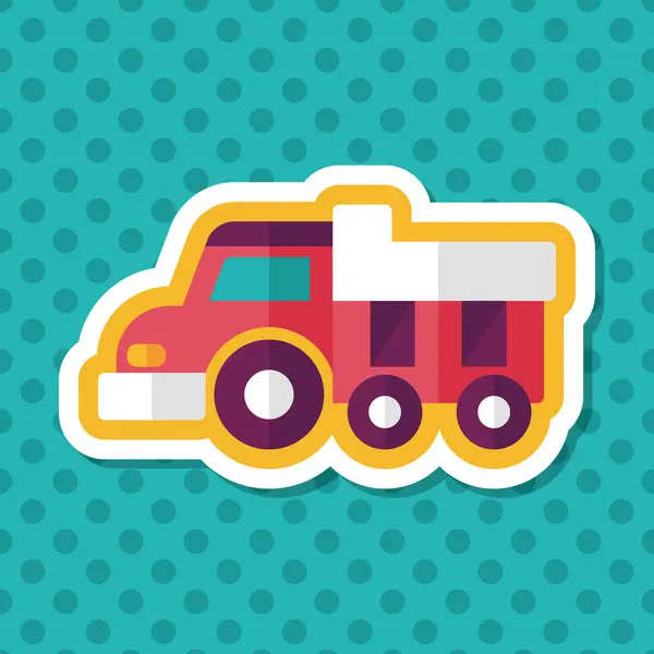 Dump truck flat icon with long shadow,eps10 — Stock Vector