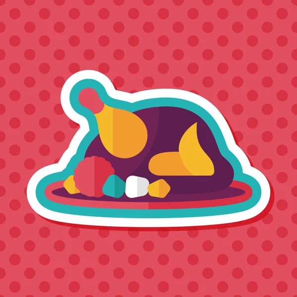 Grill pollo icono plano con sombra larga, eps10 — Vector de stock