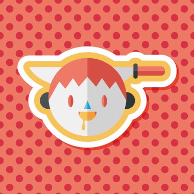 Cadılar Bayramı boy düz simgesi ile uzun gölge, eps10