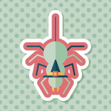 Uzun Gölge, eps10 ile Halloween örümcek düz simgesi