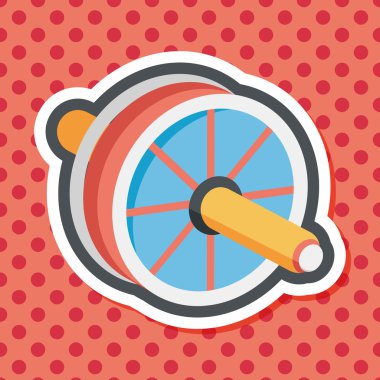 Uzun Gölge, eps10 ile egzersiz silindir düz simgesi