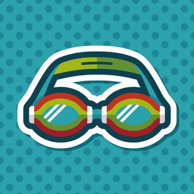 Uzun Gölge, eps10 ile düz simgesi Yüzme gözlüğü