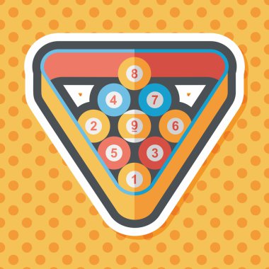 Bilardo düz simgesi ile uzun gölge, eps10