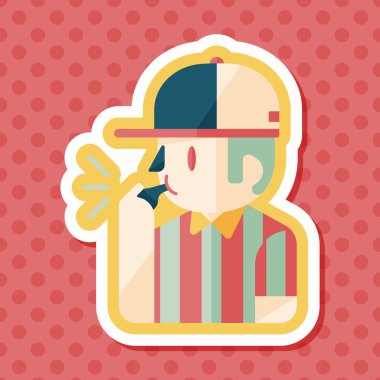 Hakem düz simgesi ile uzun gölge, eps10