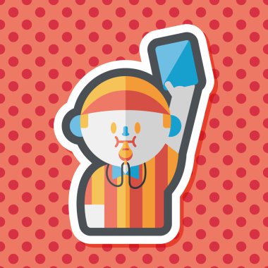 Futbol hakem düz simgesi ile uzun gölge, eps10