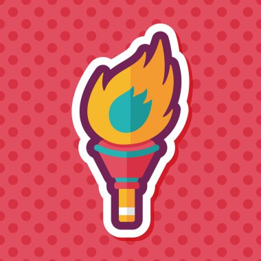 Uzun Gölge, eps10 ile yanan meşale düz simgesi