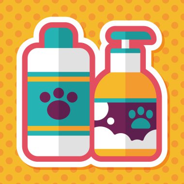 Uzun Gölge, eps10 ile evde beslenen hayvan şampuan düz simgesi