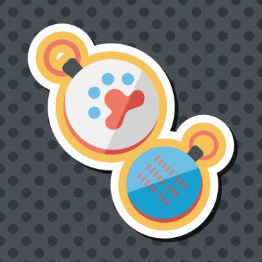 Uzun Gölge, eps10 ile evde beslenen hayvan etiketi düz simgesi