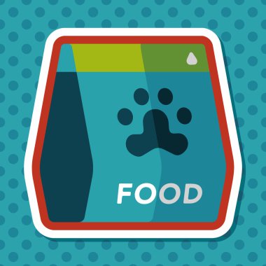 Uzun Gölge, eps10 ile evde beslenen hayvan köpek gıda düz simgesi