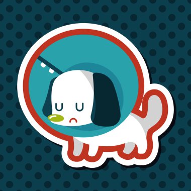 Evde beslenen hayvan Elizabethan yaka uzun gölge, eps10 düz simgesiyle