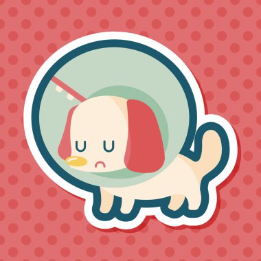 Evde beslenen hayvan Elizabethan yaka uzun gölge, eps10 düz simgesiyle