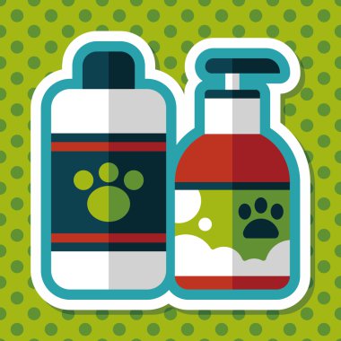 Uzun Gölge, eps10 ile evde beslenen hayvan şampuan düz simgesi