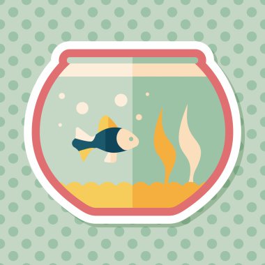 Uzun Gölge, eps10 ile evde beslenen hayvan balık düz simgesi