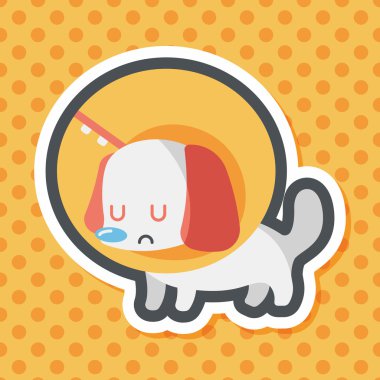 Evde beslenen hayvan Elizabethan yaka uzun gölge, eps10 düz simgesiyle