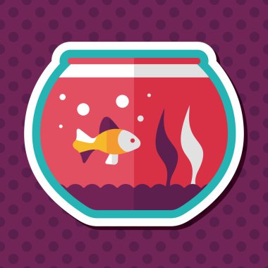 Uzun Gölge, eps10 ile evde beslenen hayvan balık düz simgesi