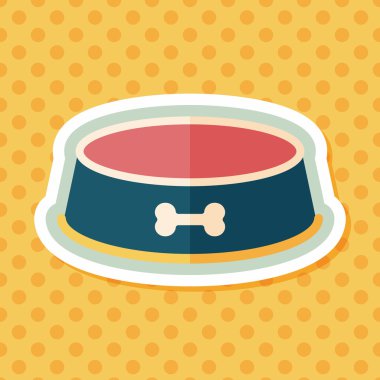 Uzun Gölge, eps10 ile evde beslenen hayvan köpek kase düz simgesi