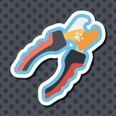 Uzun Gölge, eps10 ile hayvan tırnak makası düz simgesi