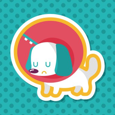 Evde beslenen hayvan Elizabethan yaka uzun gölge, eps10 düz simgesiyle