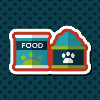 Uzun Gölge, eps10 ile evde beslenen hayvan köpek gıda düz simgesi