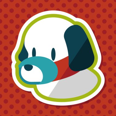 Evde beslenen hayvan köpek ağız kapak düz simgesiyle uzun gölge, eps10