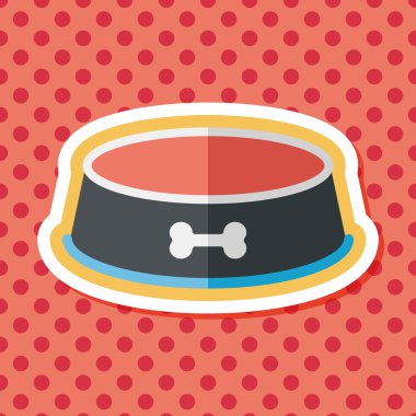 Uzun Gölge, eps10 ile evde beslenen hayvan köpek kase düz simgesi