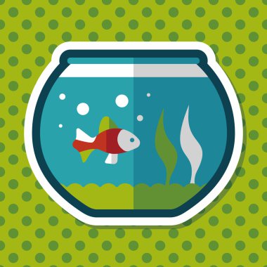 Uzun Gölge, eps10 ile evde beslenen hayvan balık düz simgesi