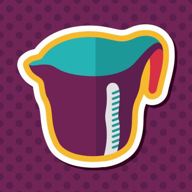 Uzun Gölge, eps10 Kupası düz simgesiyle ölçme mutfak eşyaları