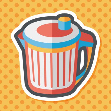 Uzun Gölge, eps10 ile mutfak eşyaları çöp düz simgesi