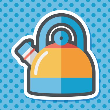 Uzun Gölge, eps10 ile mutfak eşyaları çay potu düz simgesi