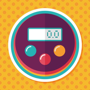 Uzun Gölge, eps10 ile mutfak eşyaları Zamanlayıcı düz simgesi