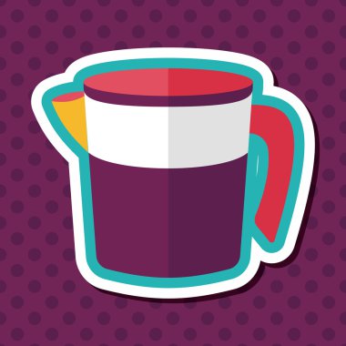 Uzun Gölge, eps10 Kupası düz simgesiyle ölçme mutfak eşyaları