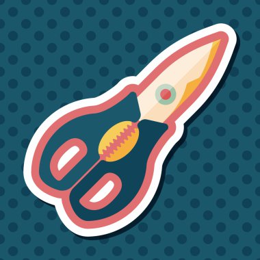 Uzun Gölge, eps10 ile mutfak eşyaları makas düz simgesi