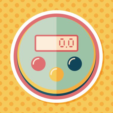 Uzun Gölge, eps10 ile mutfak eşyaları Zamanlayıcı düz simgesi