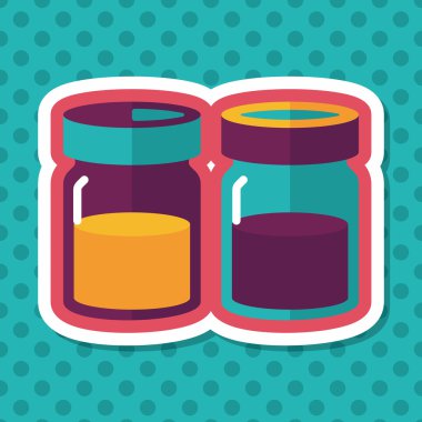 Uzun Gölge, eps10 ile mutfak eşyaları sosu şişe düz simgesi