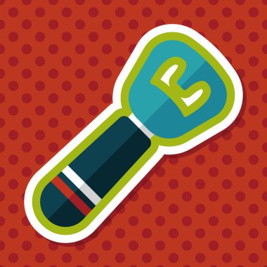 Uzun Gölge, eps10 ile mutfak eşyaları konserve açacağı düz simgesi