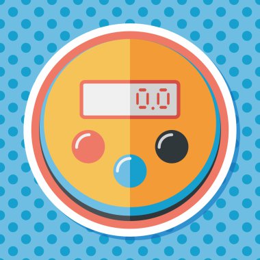 Uzun Gölge, eps10 ile mutfak eşyaları Zamanlayıcı düz simgesi