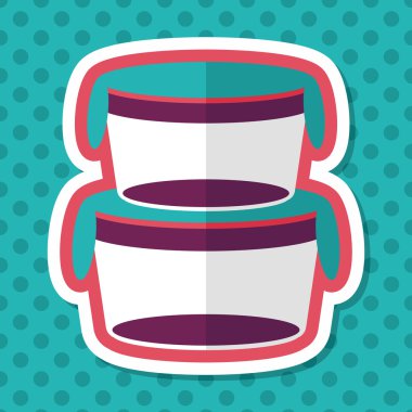 kapsayıcı düz simgesi uzun gölge, eps1 ile koruma mutfak eşyaları