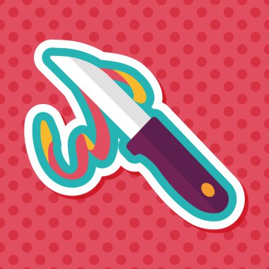 Uzun Gölge, eps10 ile mutfak eşyaları meyve bıçağı düz simgesi