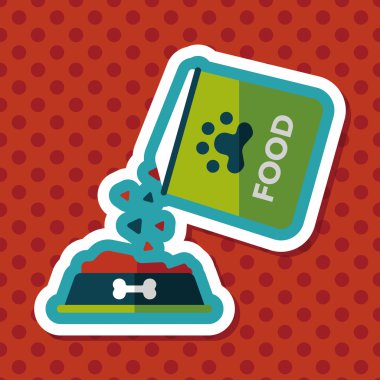 Uzun Gölge, eps10 ile evde beslenen hayvan köpek gıda düz simgesi