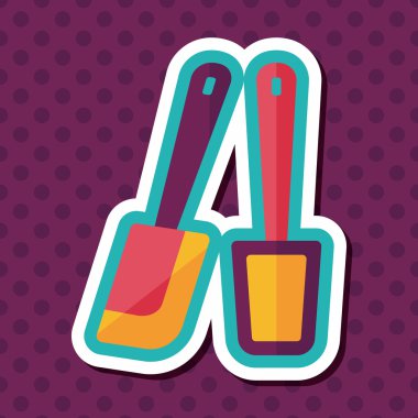 Uzun Gölge, eps10 ile mutfak eşyaları çırpıcı düz simgesi