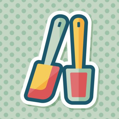 Uzun Gölge, eps10 ile mutfak eşyaları çırpıcı düz simgesi