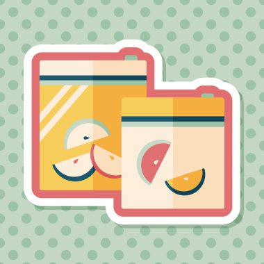 mutfak eşyaları fermuar çanta uzun gölge, eps10 simgesiyle düz